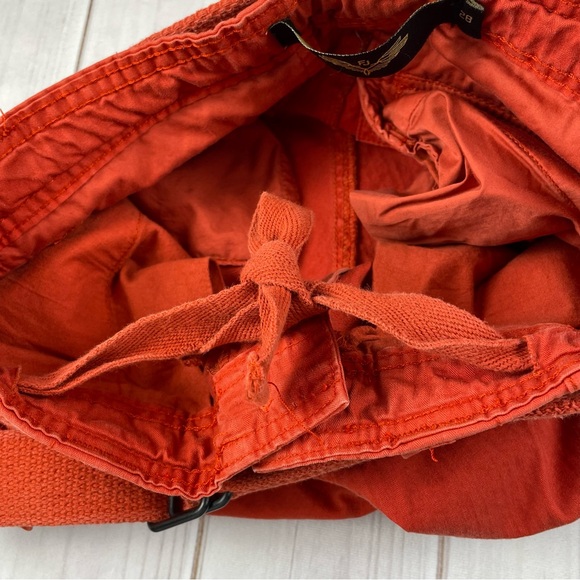 Y2K 2000s Ripstop Cargo Utility Shorts Men’s 28 Burnt Orange Tie Belted Faded - Picture 11 of 15